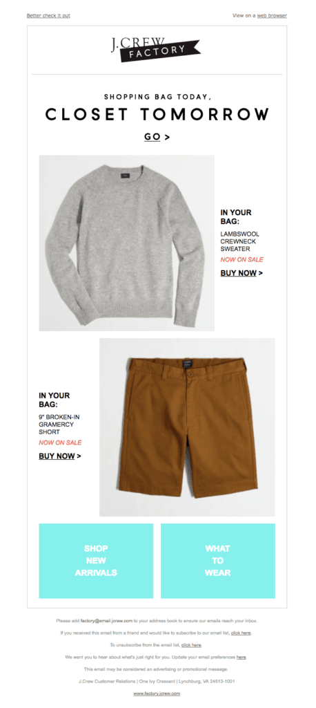 j crew email