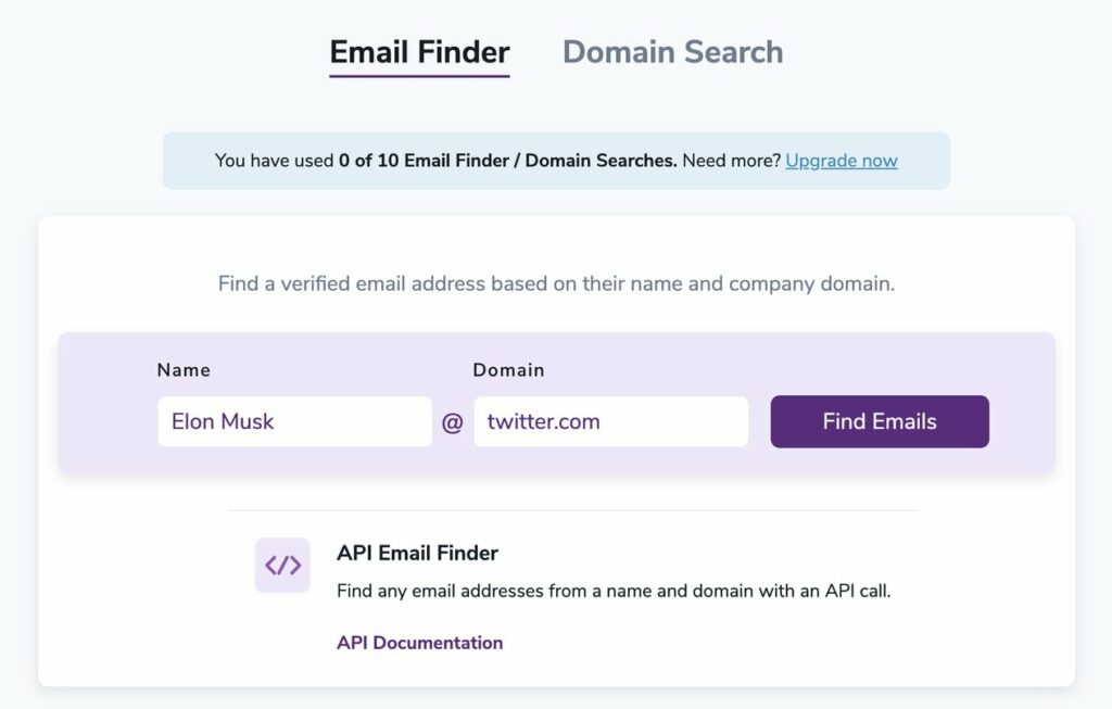 Screenshot of ZeroBounce Email Finder shows a tool that can be using for connecting with new contacts.