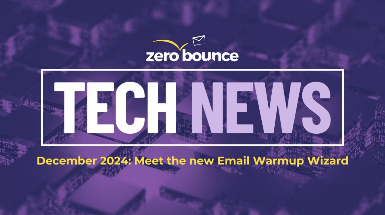 image illustrating zerobounce tech news for december 2024 announcing email warmup wizard