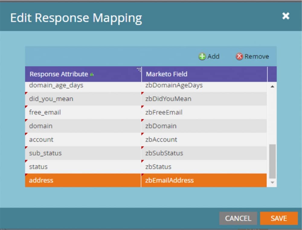 Response Mapping List