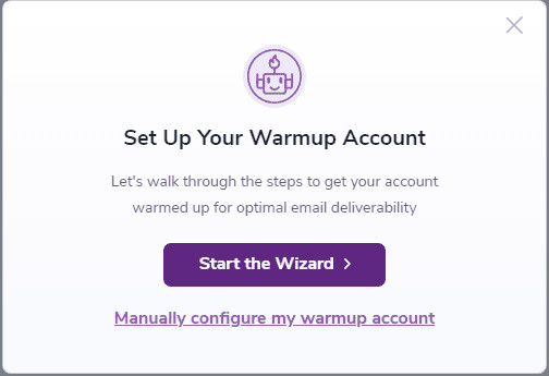 ZeroBounce Warmup Start Wizard