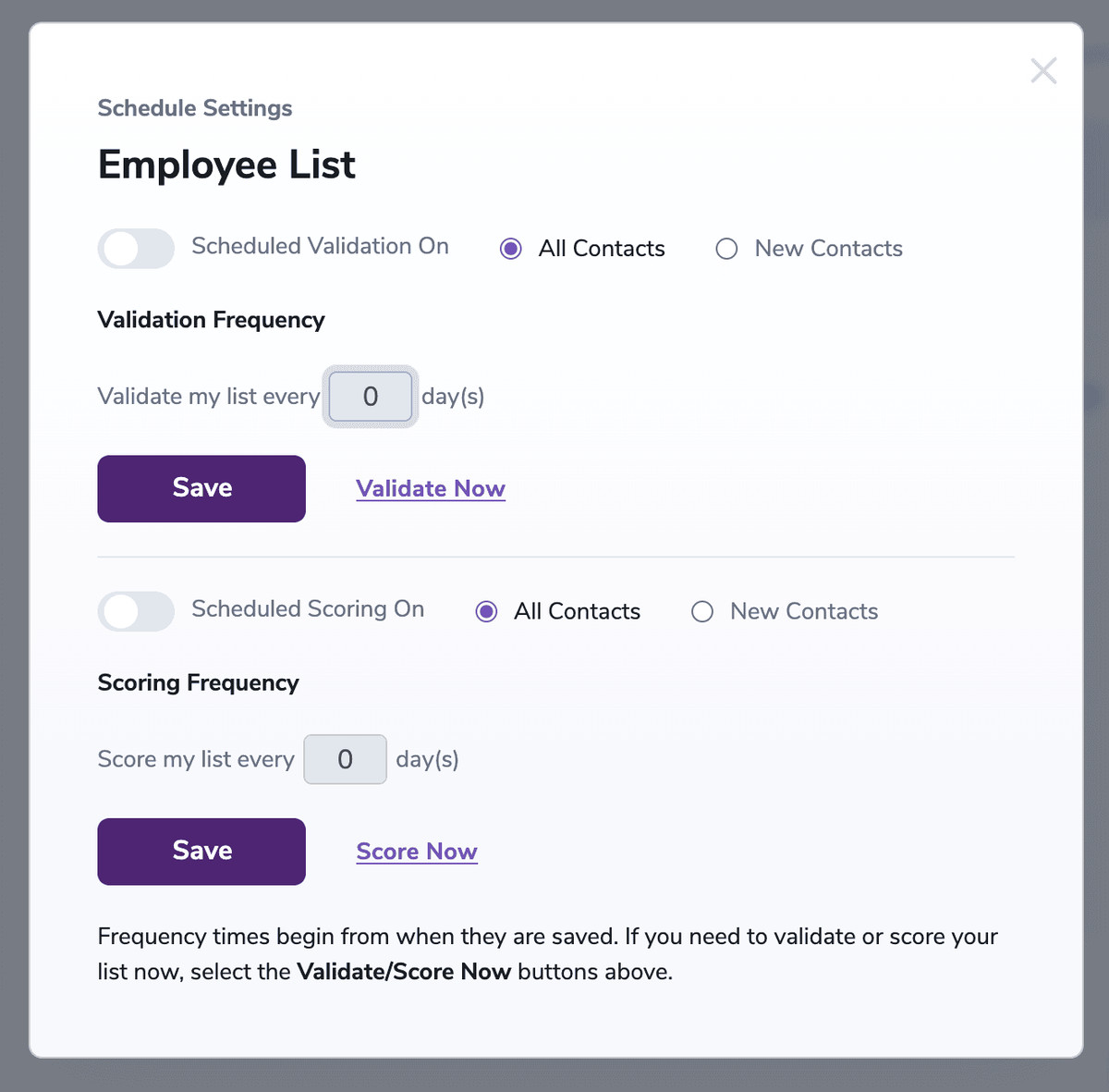Presenting the Scheduling pop-up