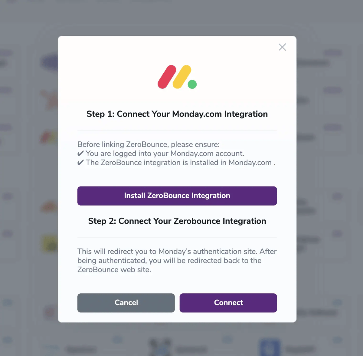 Redirect pop-up modal