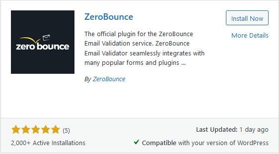 ZeroBounce ,[object Object], Plugin