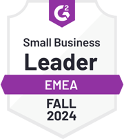 ZeroBounce is a Small Business Leader in EMEA in the Email Verification category with G2 for the Fall of 2024.