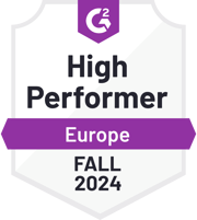 ZeroBounce is a High Performer in Europe in the Email Verification category with G2 for the Fall of 2024.