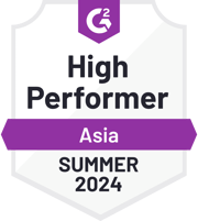 ZeroBounce is a High Performer in Asia in the Email Verification category with G2 for the Summer of 2024.