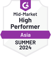 ZeroBounce is a High Performer Mid-Market in Asia in the Email Verification category with G2 for the Summer of 2024.