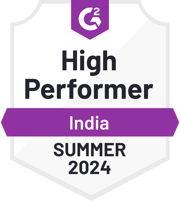 ZeroBounce is a High Performer in India in the Email Verification category with G2 for the Summer of 2024.