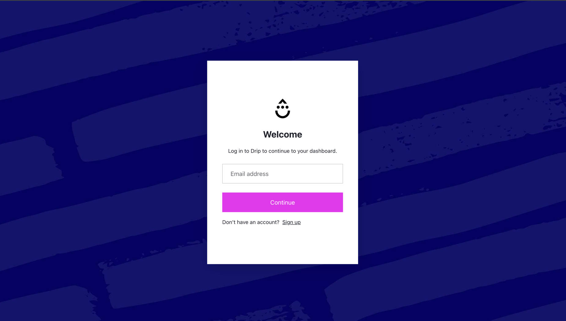 Drip's authentication page