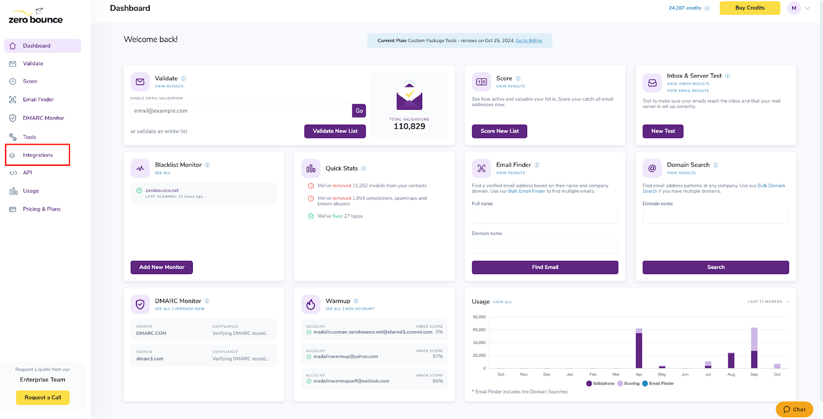 ZeroBounce Dashboard