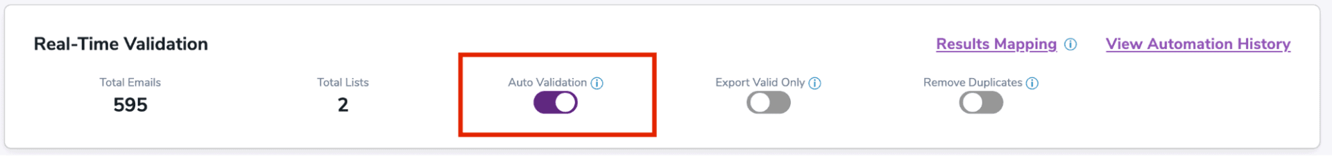 ZeroBounce Auto Validation Feature