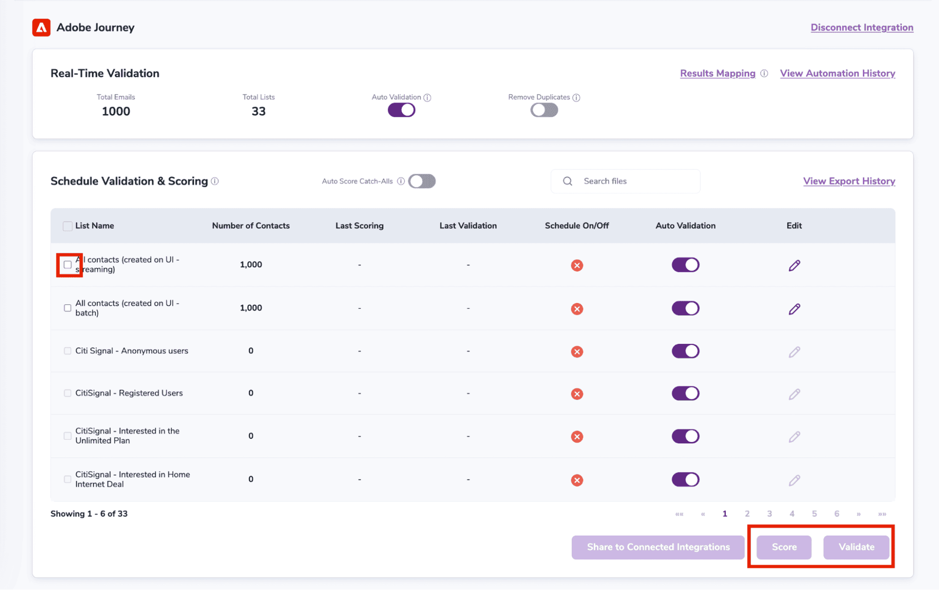 After successful integration, you will be able to view your lists in your ZeroBounce Dashboard.