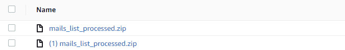 In case two or more files with the same name will be validated or scored, the resulted files will be versioned in S3.