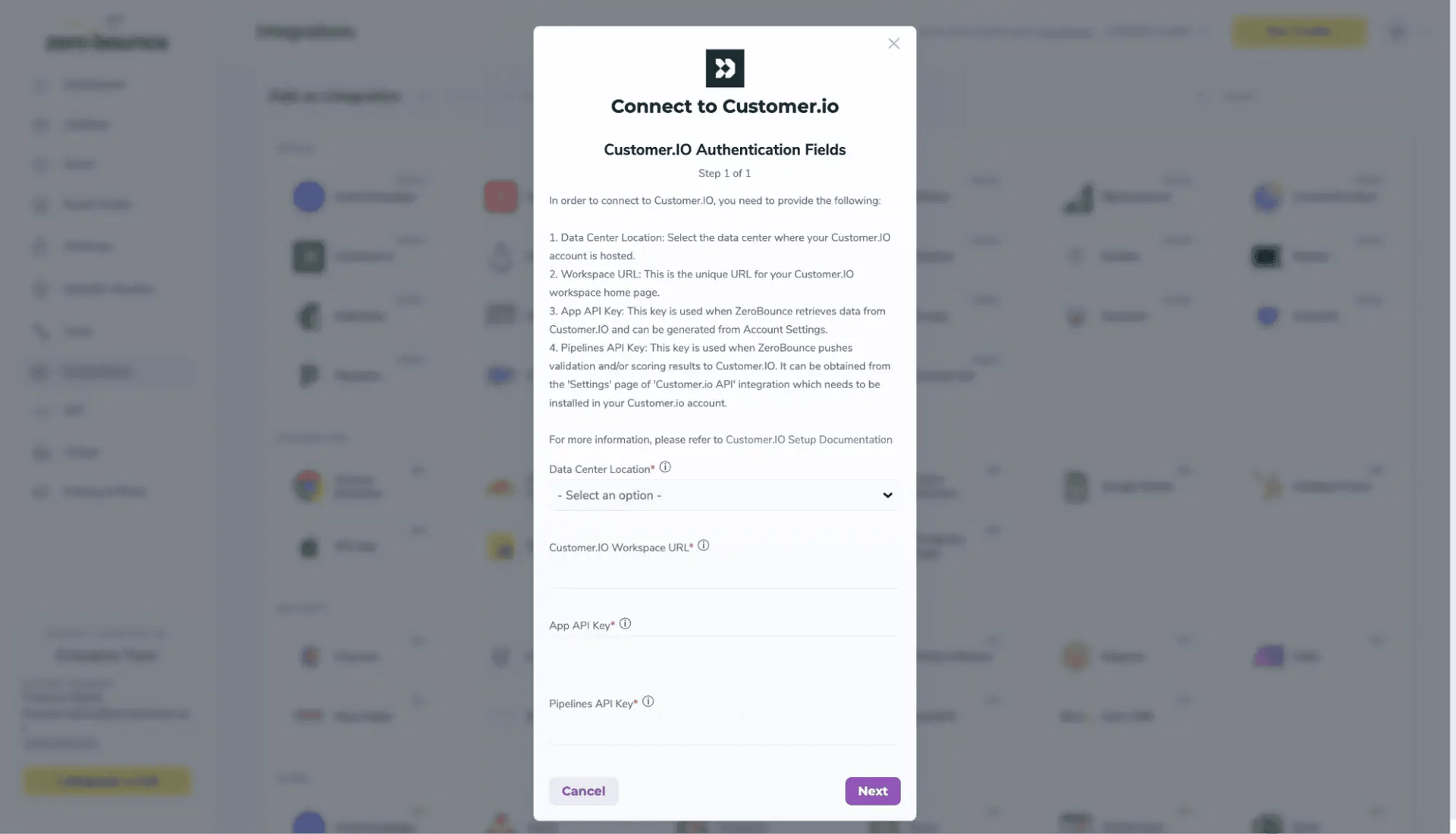 Redirect pop-up modal