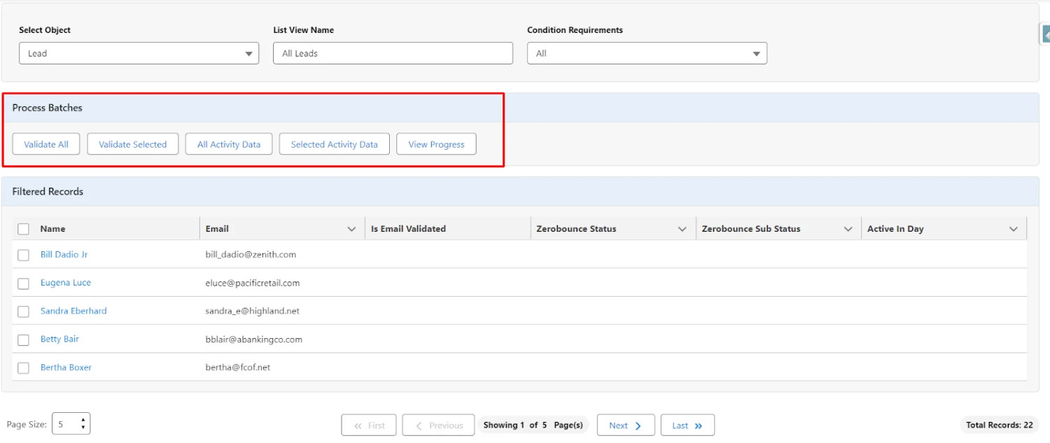 Save button fetches records, creates list view with specified name. View and validate in data table