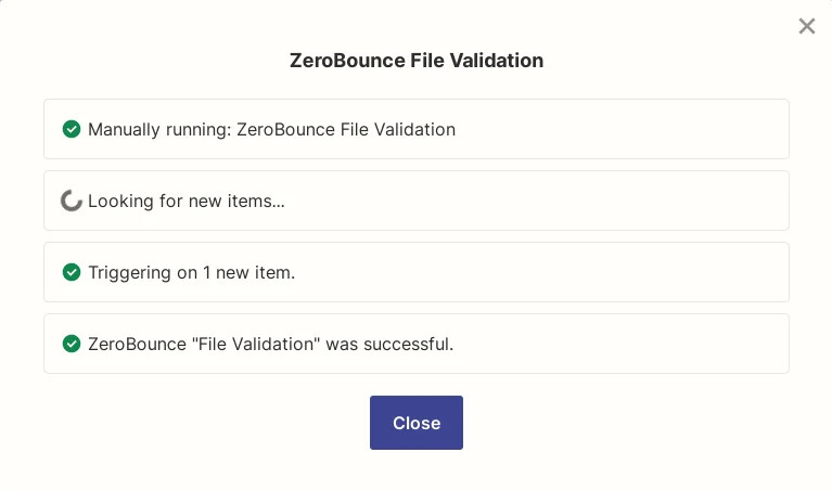 Zapier dashboard run Zap manually screenshot