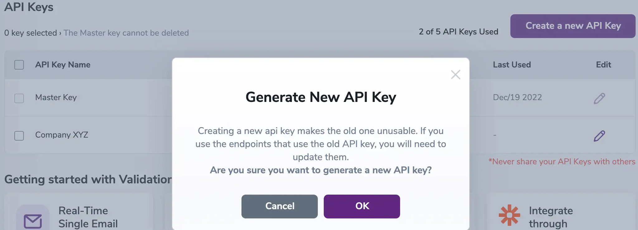 API KEYS