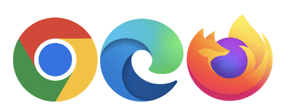 Logotipos de Chrome, Edge y Firefox que representan extensiones entre las nuevas funciones de ZeroBounce