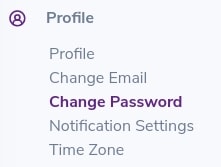 Change Password section found under your account profile