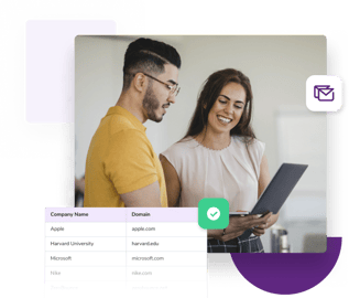 Man and woman using ZeroBounce’s new features, including Email Finder