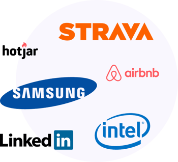 Logos of companies using the ZeroBounce email validation tool, including Samsung, LinkedIn, and Intel