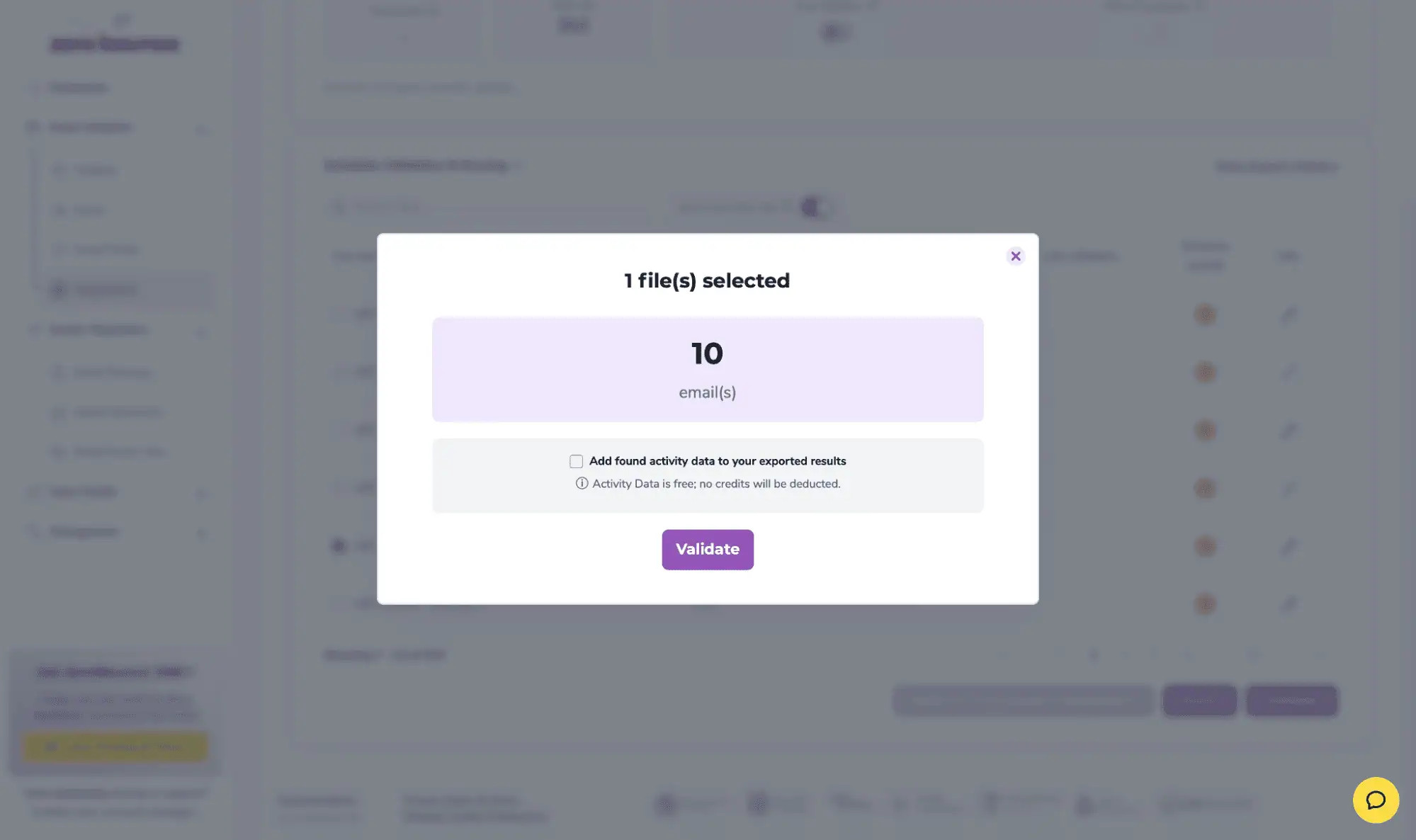 Validation Pop-up