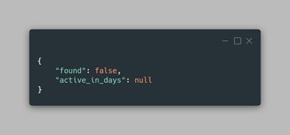 An example of a null API response
