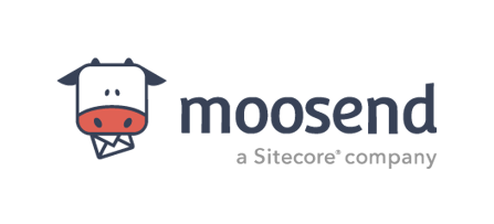 The logo for Moosend - a Sitecore company