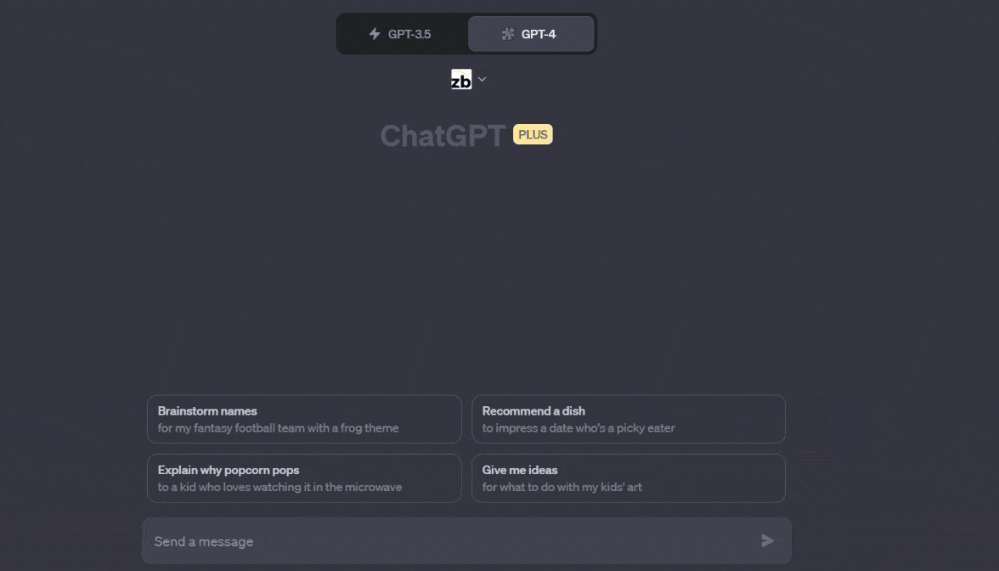 GIF que muestra la integración de ZeroBounce con ChatGPT