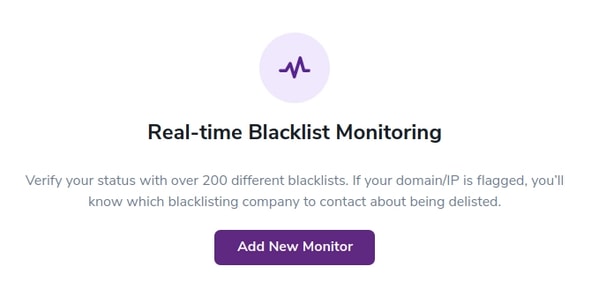 Add New Button for adding a new Blacklist Monitor