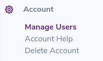 Manage users section found under your ZeroBounce account settings