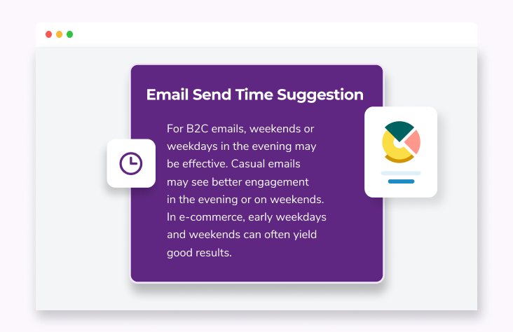 An example result from the email send time suggestion tool