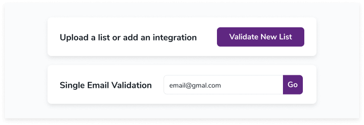 A single and bulk email validator that can help reduce your average email bounce rate.