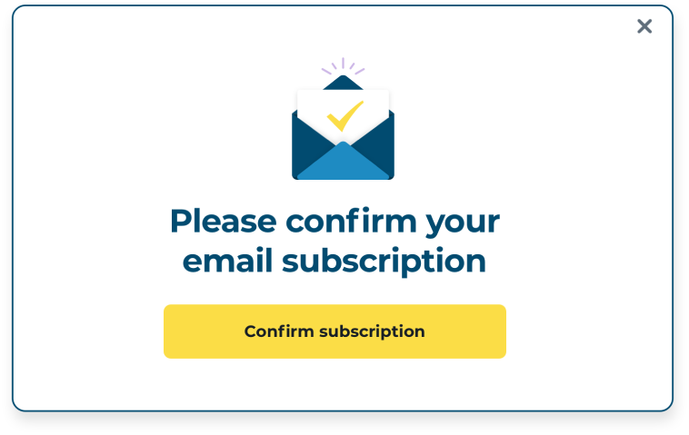 Ejemplo de un mensaje de confirmación de suscripción doble de correo electrónico