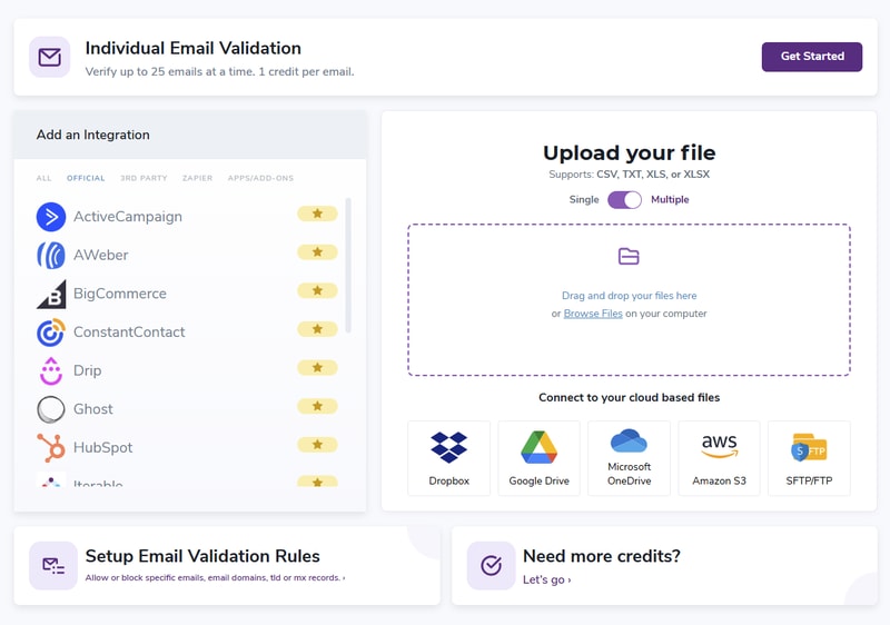 Uploading overview section