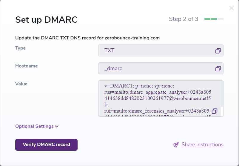 Set up your DMARC Domain