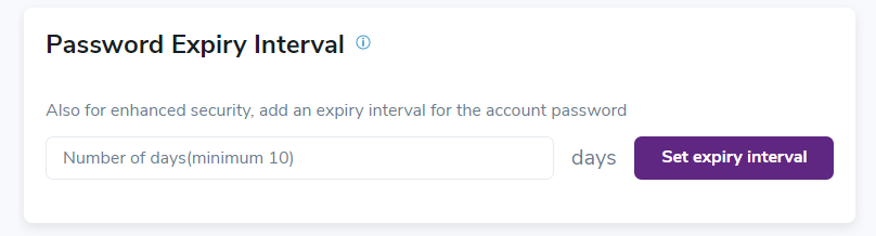 Screenshot of password expiry interval feature