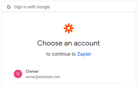 Gmail OAuth pick account screenshot