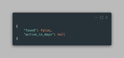 An example of a null API response is: