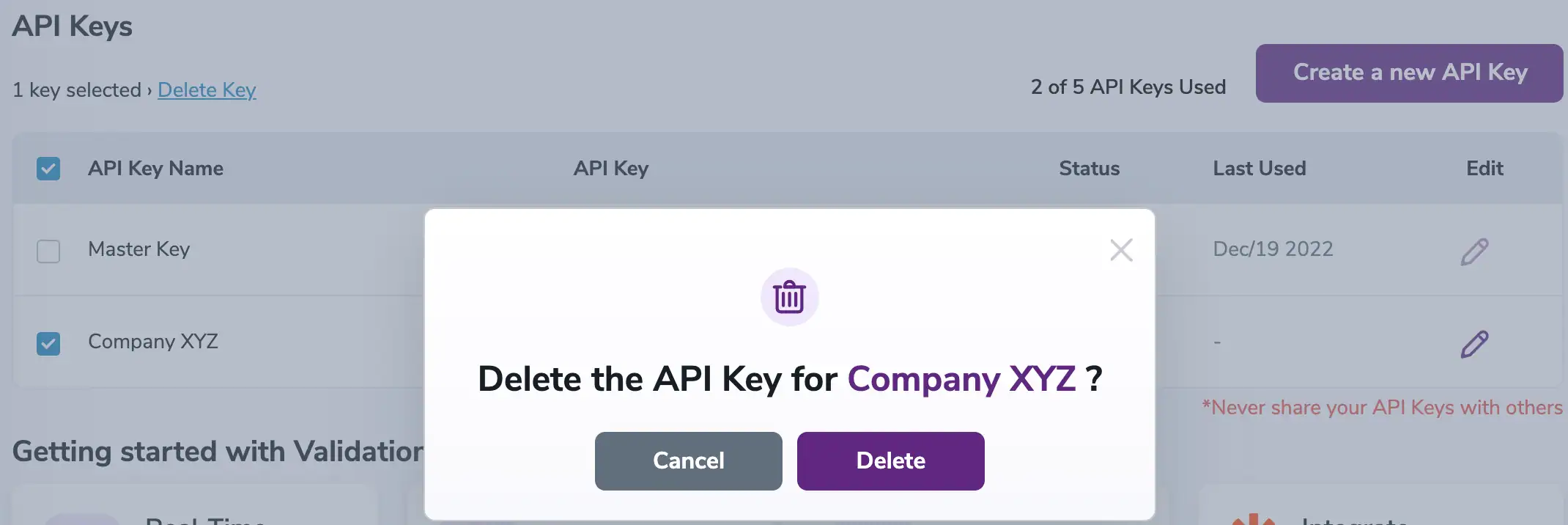 API KEYS