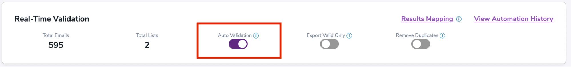 ZeroBounce Auto Validation Feature