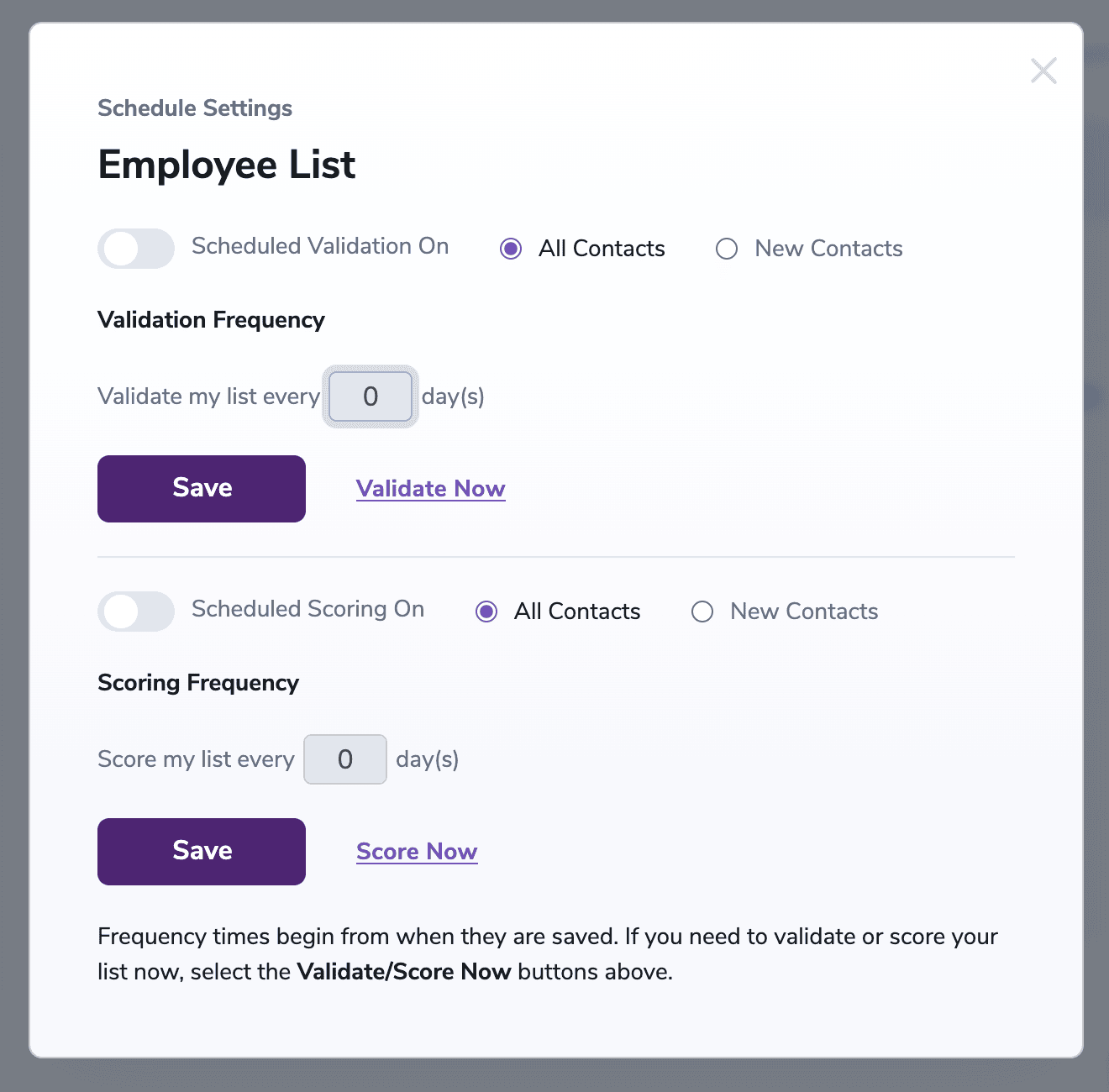 Presenting the Scheduling pop-up
