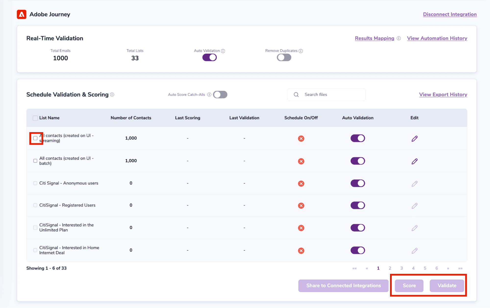 After successful integration, you will be able to view your lists in your ZeroBounce Dashboard.
