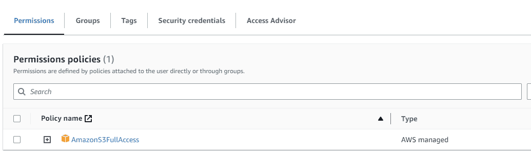 3. Go to Security Credentials