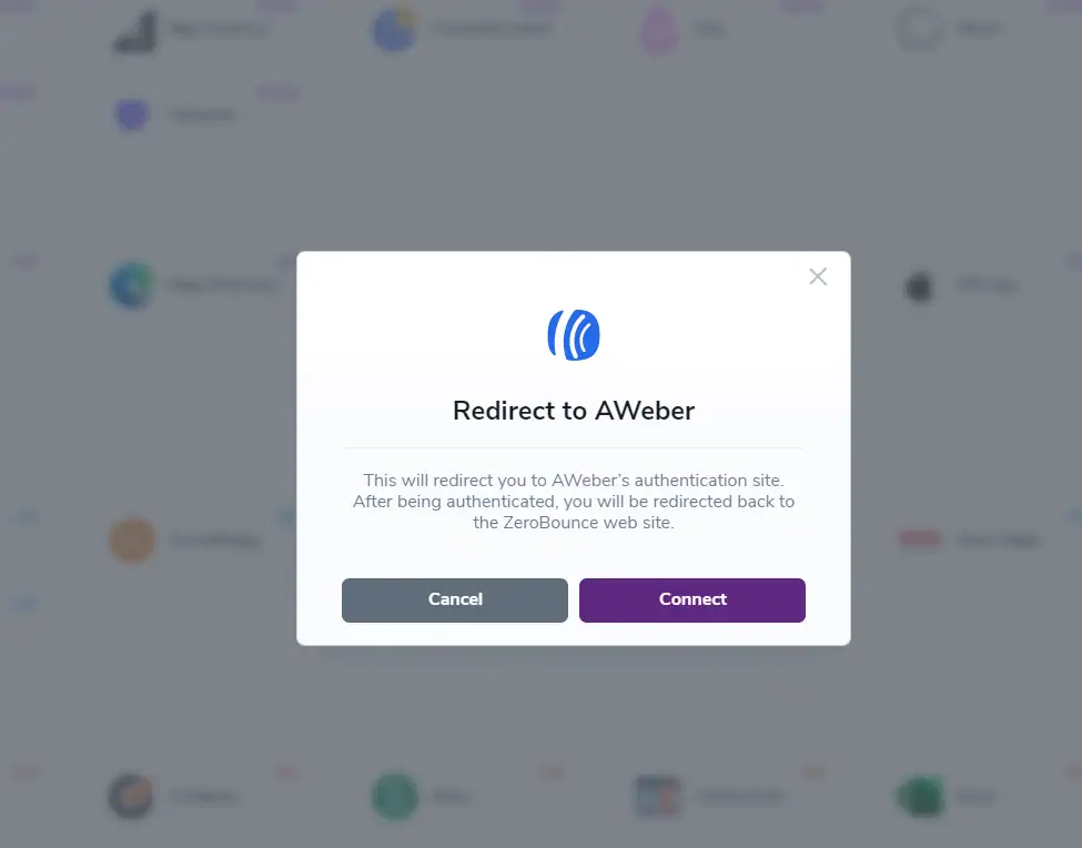 Redirect pop-up modal