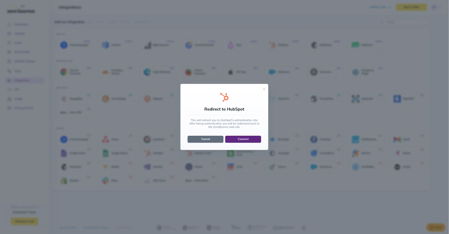 Redirect pop-up modal