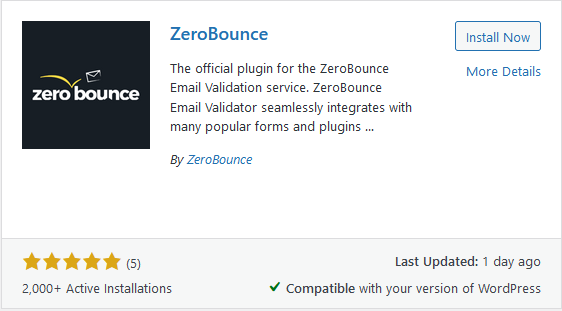 ZeroBounce ,[object Object], Plugin