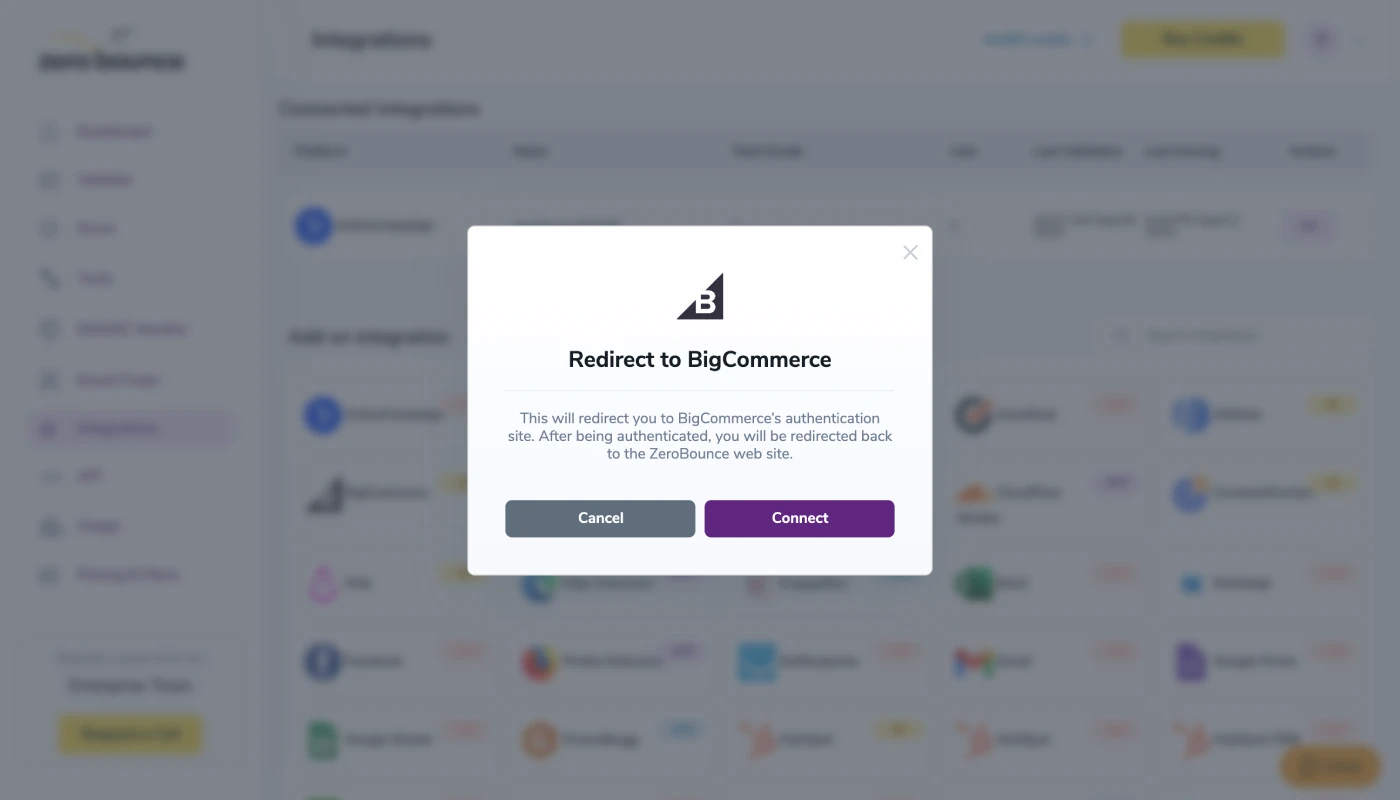Authentication pop-up modal