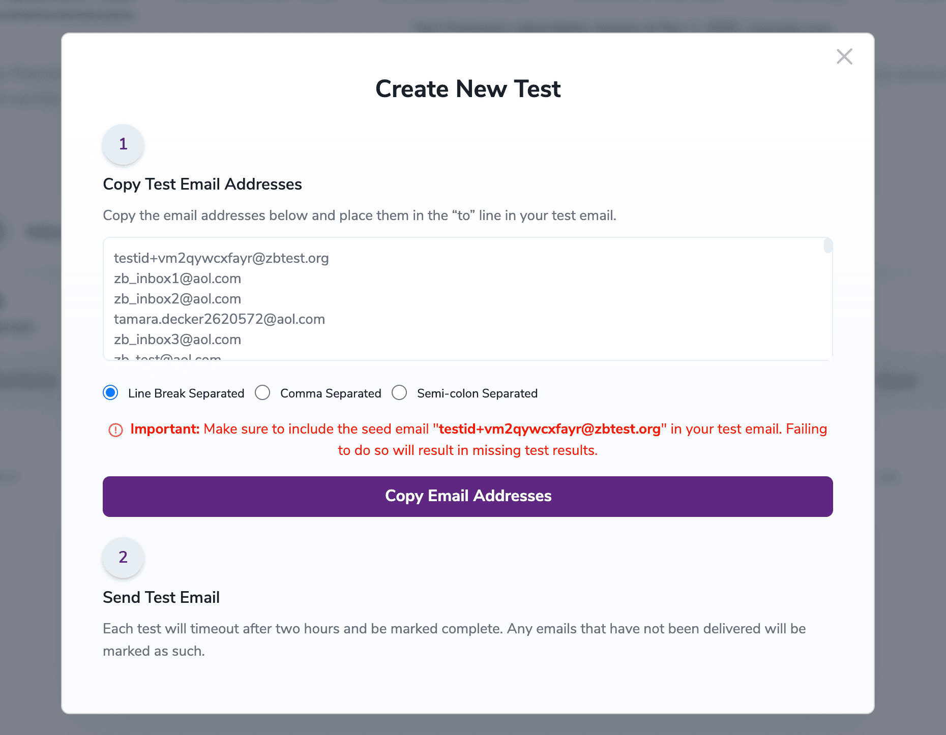 Copy the newly generated email addresses and add them to a new mailing list, or create a new campaign using your email service provider.